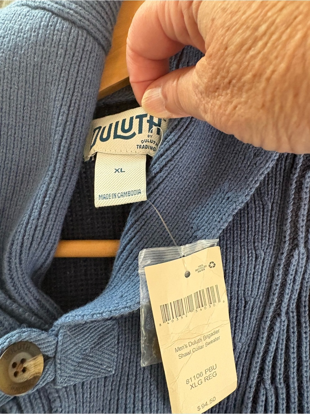 Duluth Brigadier Shawl Collar Wool Blend Sweater. Size XL. - Picture 11 of 15